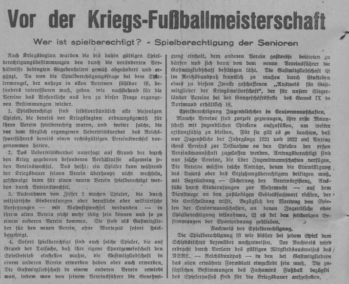 aus:  Nationalzeitung (Siegen) vom 30. November 1939